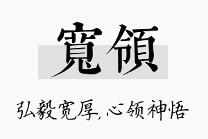 宽领名字的寓意及含义