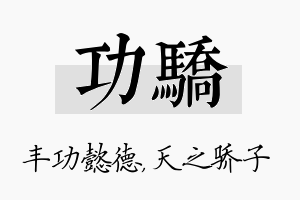 功骄名字的寓意及含义