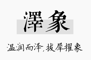 泽象名字的寓意及含义