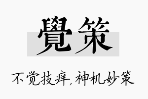 觉策名字的寓意及含义