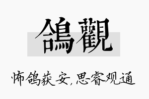 鸽观名字的寓意及含义