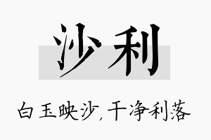 沙利名字的寓意及含义