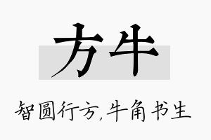 方牛名字的寓意及含义