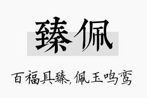 臻佩名字的寓意及含义