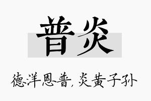 普炎名字的寓意及含义