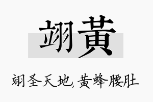 翊黄名字的寓意及含义