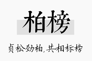 柏榜名字的寓意及含义