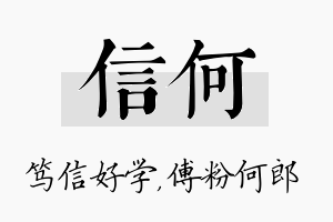 信何名字的寓意及含义