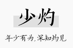 少灼名字的寓意及含义