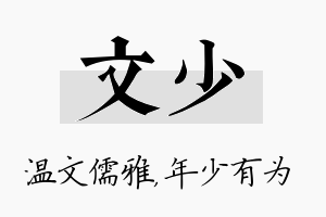 文少名字的寓意及含义