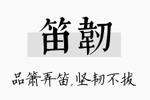 笛韧名字的寓意及含义