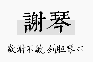 谢琴名字的寓意及含义