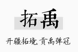 拓禹名字的寓意及含义