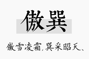 傲巽名字的寓意及含义