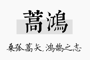 蒿鸿名字的寓意及含义