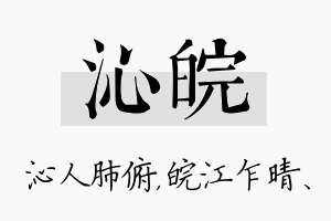 沁皖名字的寓意及含义