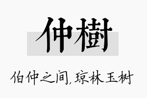 仲树名字的寓意及含义