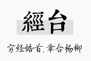 经台名字的寓意及含义