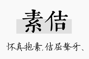 素佶名字的寓意及含义