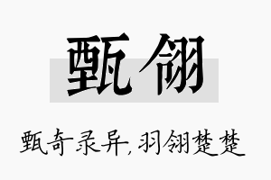 甄翎名字的寓意及含义