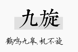 九旋名字的寓意及含义