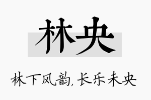 林央名字的寓意及含义