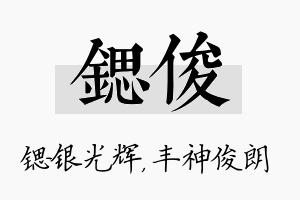 锶俊名字的寓意及含义