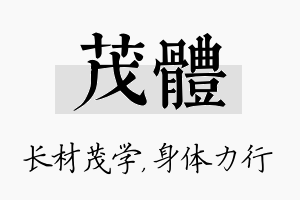 茂体名字的寓意及含义