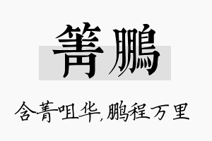 箐鹏名字的寓意及含义