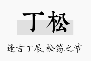 丁松名字的寓意及含义