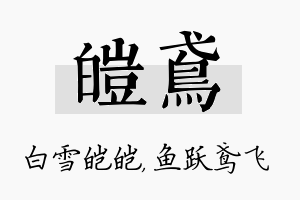 皑鸢名字的寓意及含义