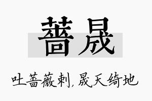 蔷晟名字的寓意及含义