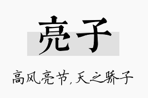 亮子名字的寓意及含义