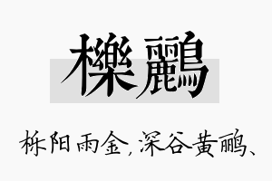 栎鹂名字的寓意及含义