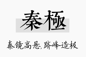 秦极名字的寓意及含义