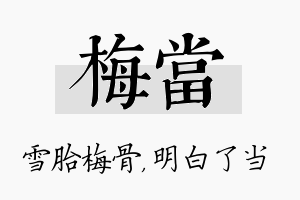 梅当名字的寓意及含义