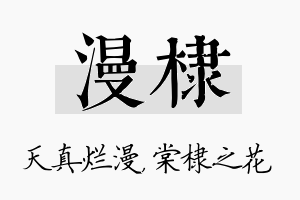 漫棣名字的寓意及含义