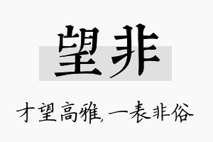 望非名字的寓意及含义