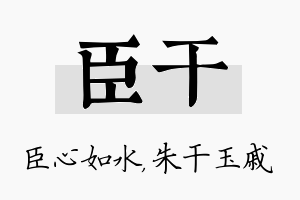 臣干名字的寓意及含义