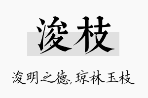 浚枝名字的寓意及含义