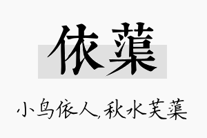 依蕖名字的寓意及含义