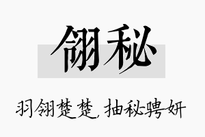 翎秘名字的寓意及含义