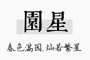 园星名字的寓意及含义