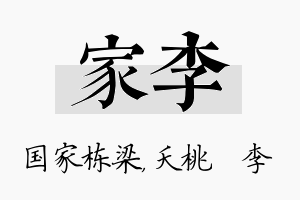 家李名字的寓意及含义