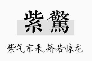 紫惊名字的寓意及含义