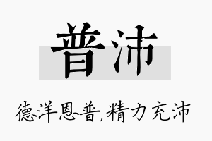 普沛名字的寓意及含义