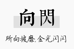 向闪名字的寓意及含义