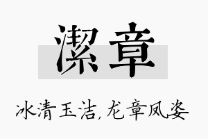 洁章名字的寓意及含义