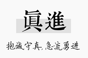 真进名字的寓意及含义