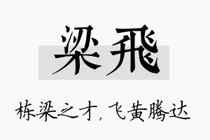 梁飞名字的寓意及含义